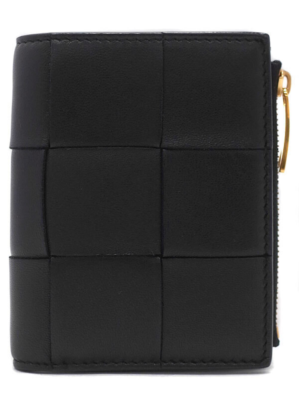 Bottega Veneta Maxi Intrecciato Bi fold Zip Wallet Short